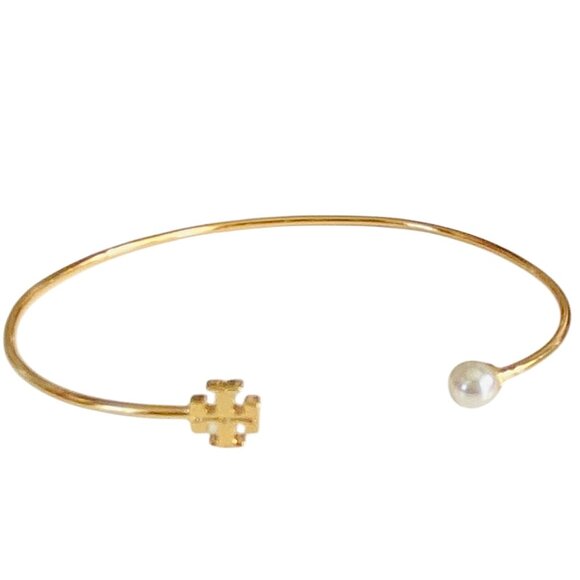 NWT Tory Burch Kira Pearl Cuff Bracelet with Tag & Dust Bag Rtl $98 - Picture 1 of 4